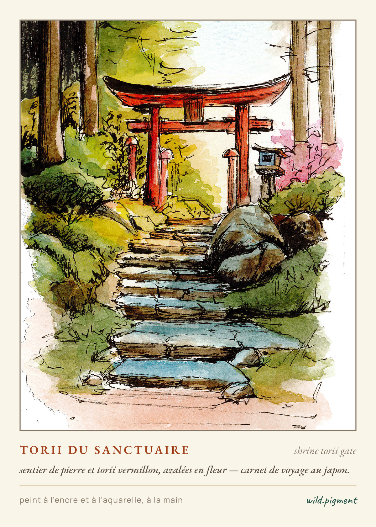 Torii du sanctuaire — carnet de voyage au Japon