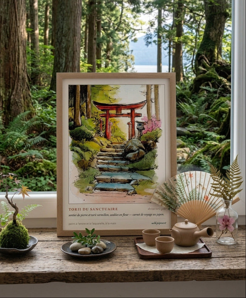 Torii du sanctuaire — carnet de voyage au Japon